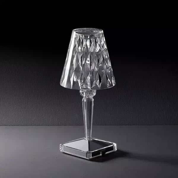 Stilren LED-bordslampa med kristallglans och touchkontroll