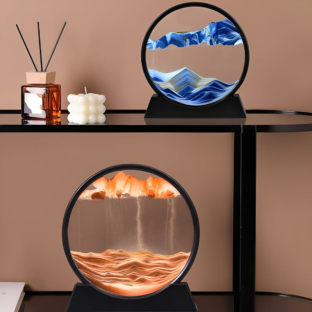 Afslappende 3D Sandkunst i Glas – Skab Ro i Dit Hjem