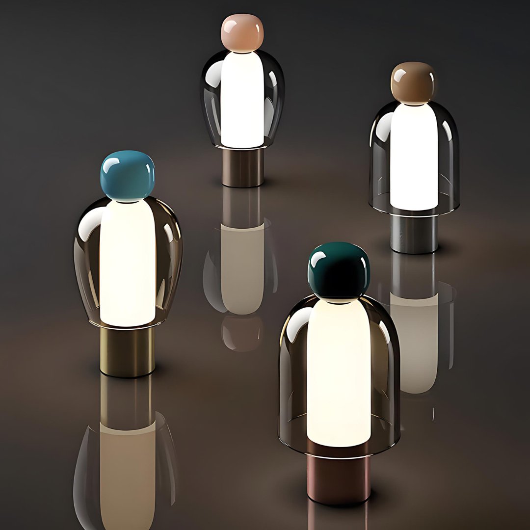 Trådløs Glaslampe med Dæmpbart Lys og Elegant Design