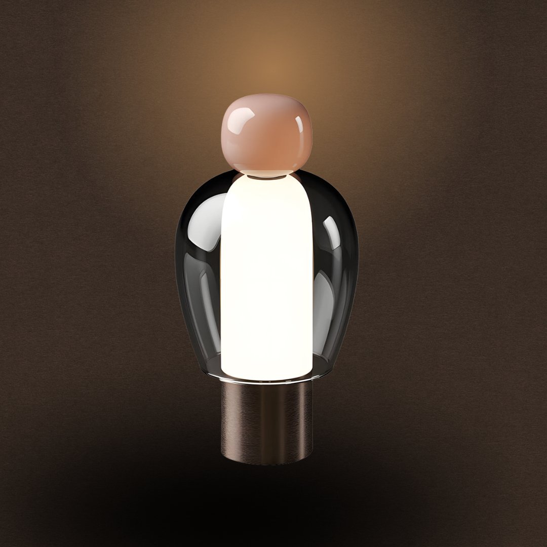 Trådløs Glaslampe med Dæmpbart Lys og Elegant Design