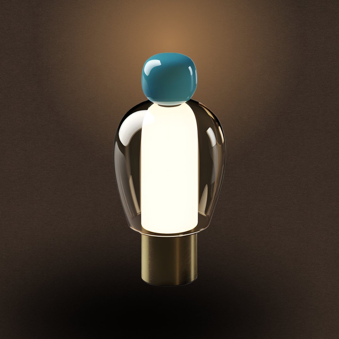 Trådløs Glaslampe med Dæmpbart Lys og Elegant Design