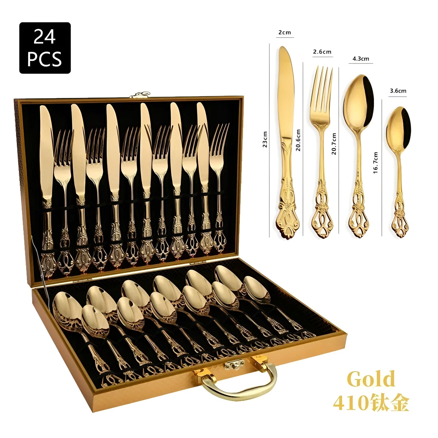 Elegant Bestik Sæt til 24 Personer – LuxCutlery
