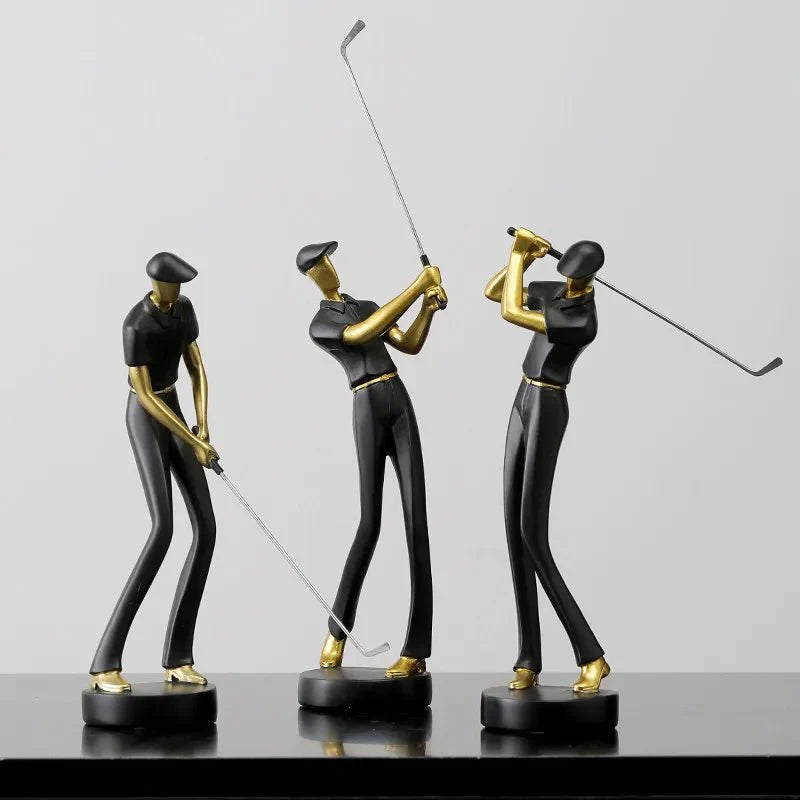 Eksklusive Golfer Figurer med Guld Akcenter til Unikt Interiør