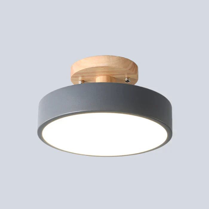 Skandinavisk LED Loftlampe i Træ og Metal 39W
