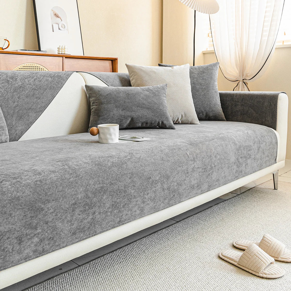 Antikratz Chenille Jacquard Soffaöverdrag – Slitstarkt och Elegant