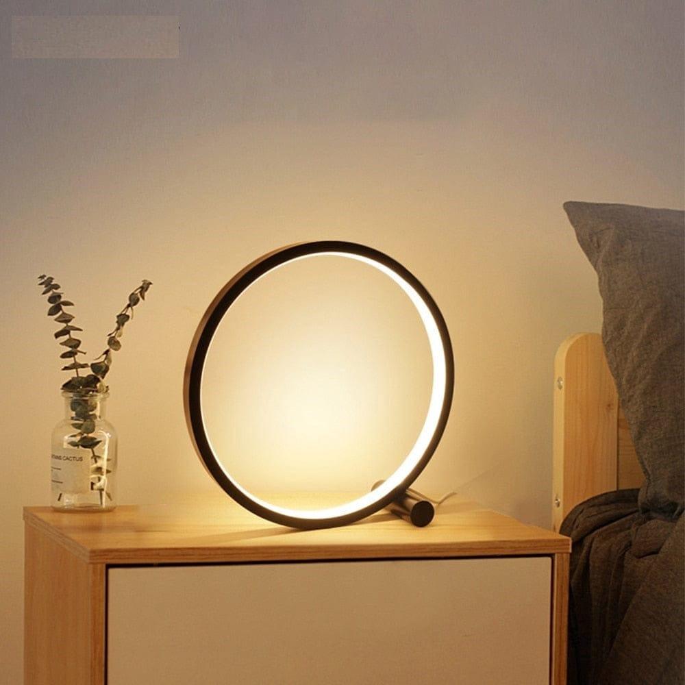 Elegant Halo Bordlampe med Blødt Stemningslys