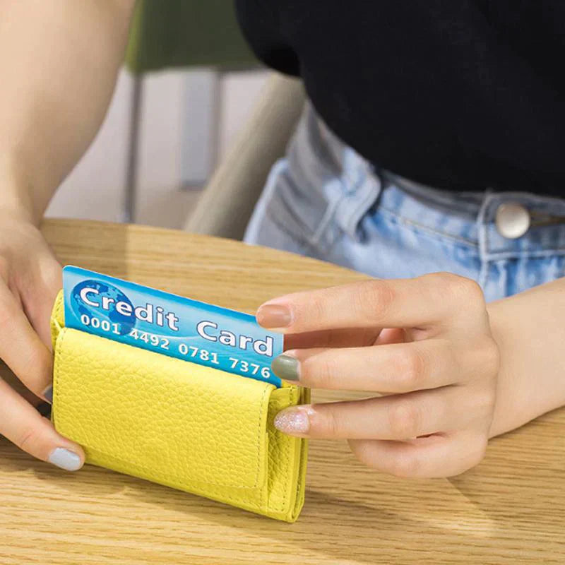Elegant RFID Pung i Håndlavet Læder