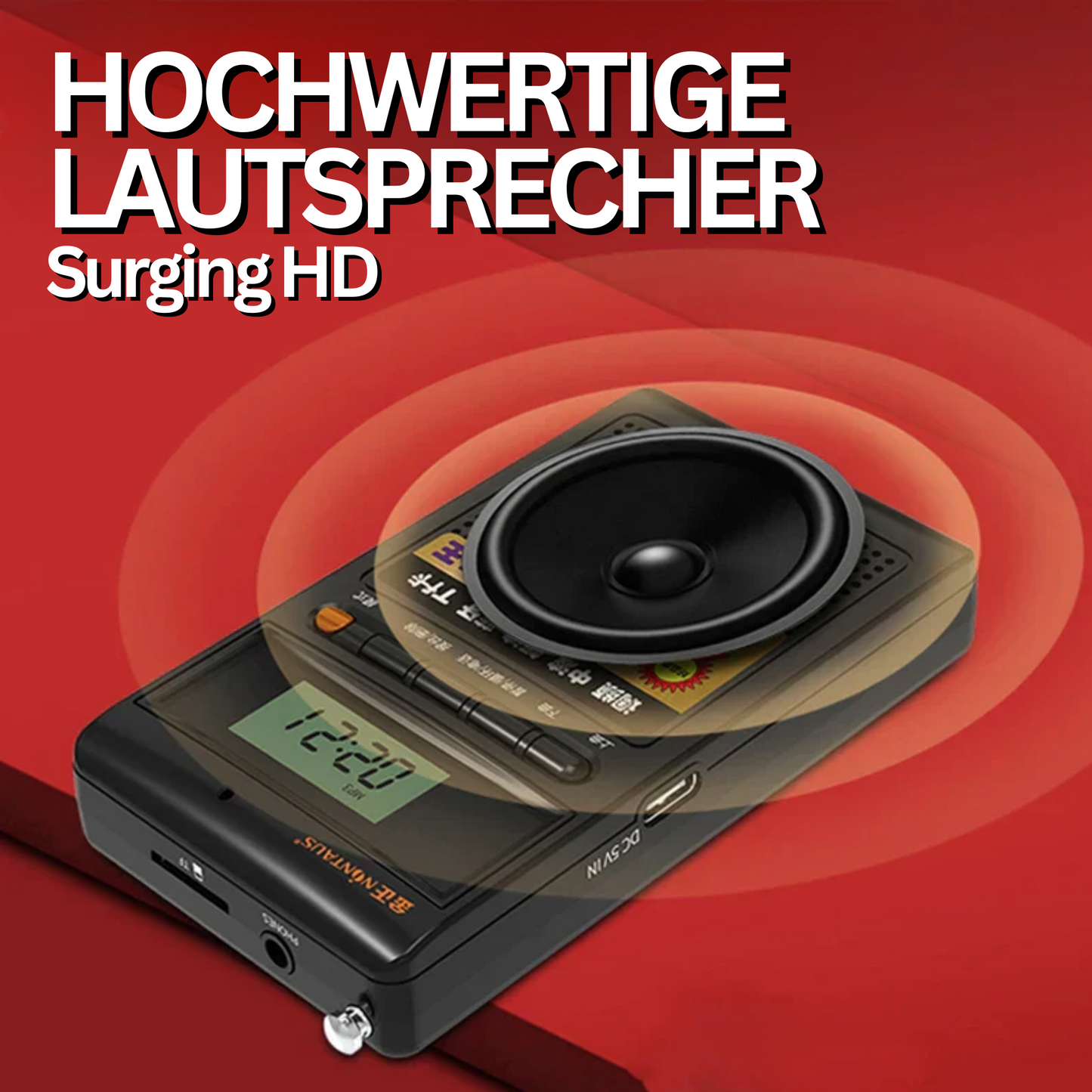 Kompakt Bluetooth Radio og MP3 Afspiller - Lydbølger Mini