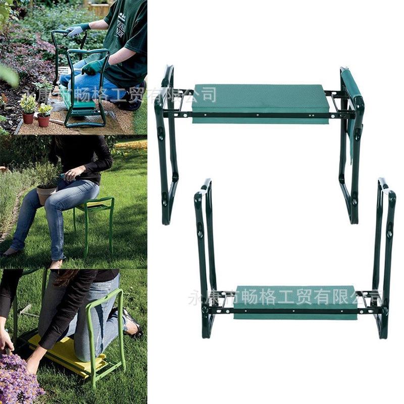 Hopfällbar ergonomisk knäpall för trädgårdsarbete