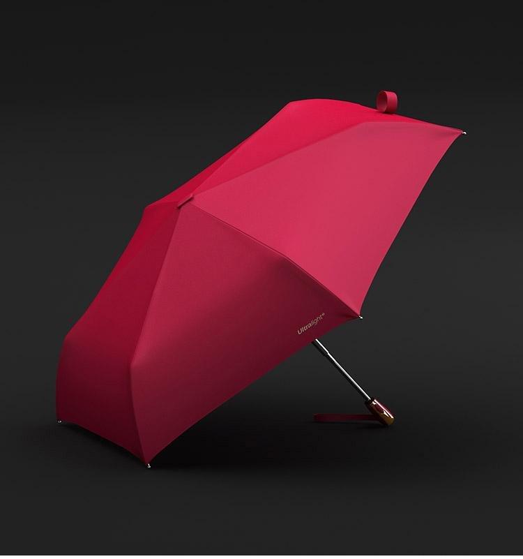 Foldbar Vind- og UV-beskyttende Paraply i Pink