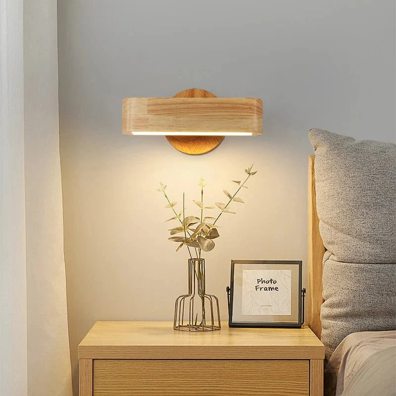 Flexibel Trävägglampa med Justerbar Ljusfärg för Hemmet
