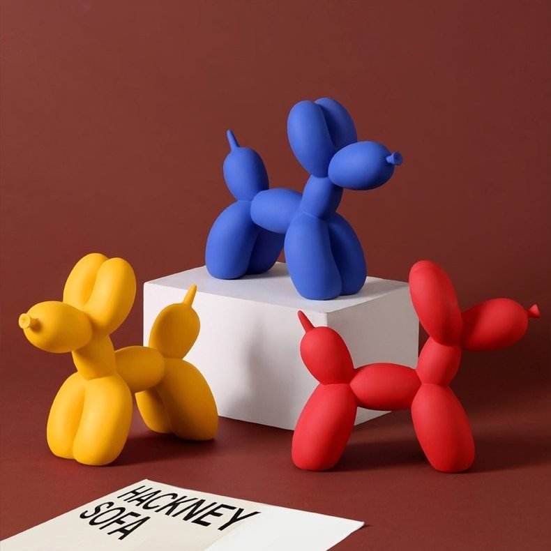 Moderne Ballonhund Dekoration i Resin til Hylder og Borde