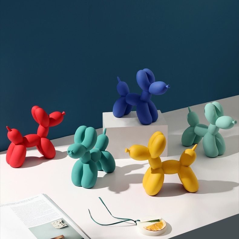 Moderne Ballonhund Dekoration i Resin til Hylder og Borde