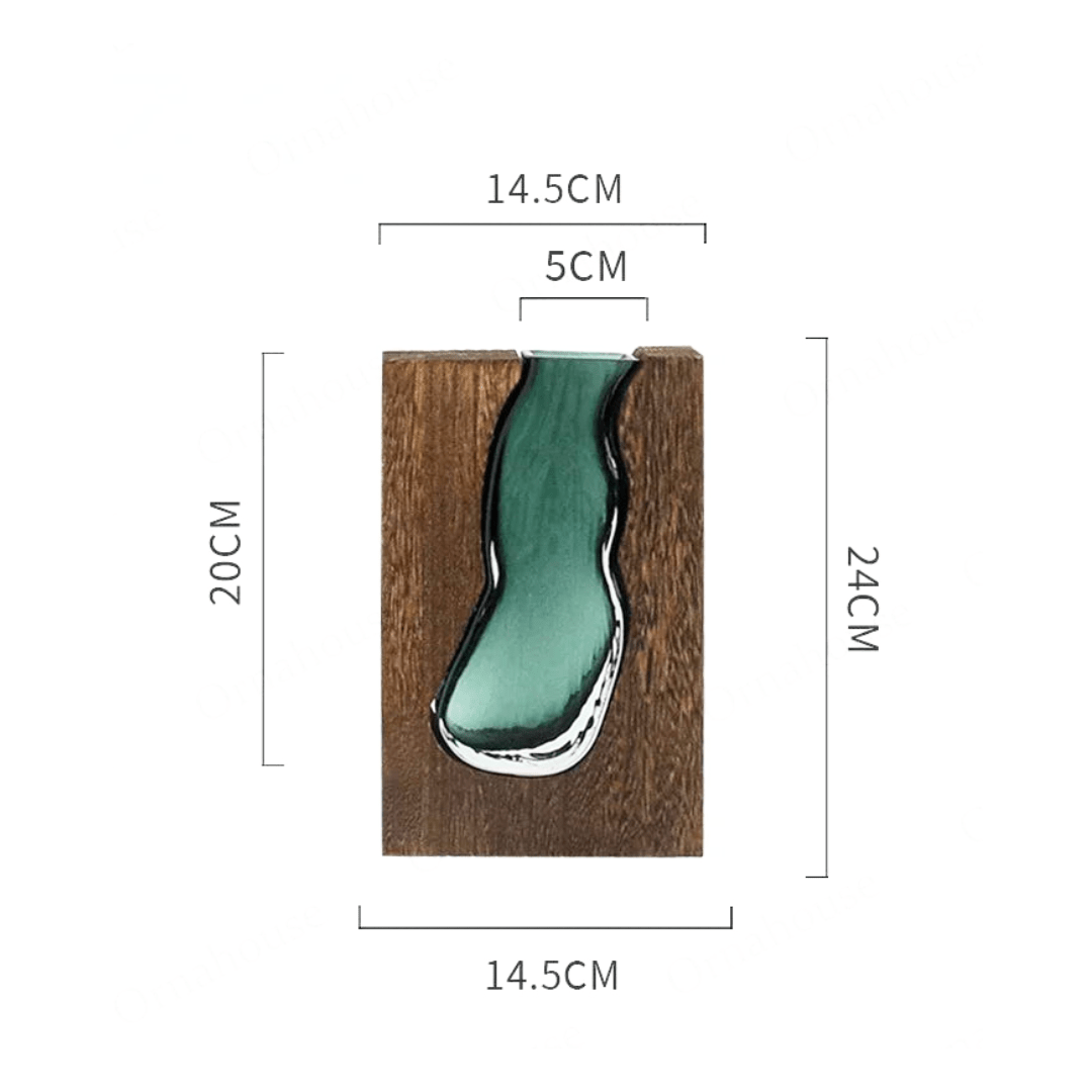Minimalistisk Vase i Træ og Glas | Naturlig Elegance