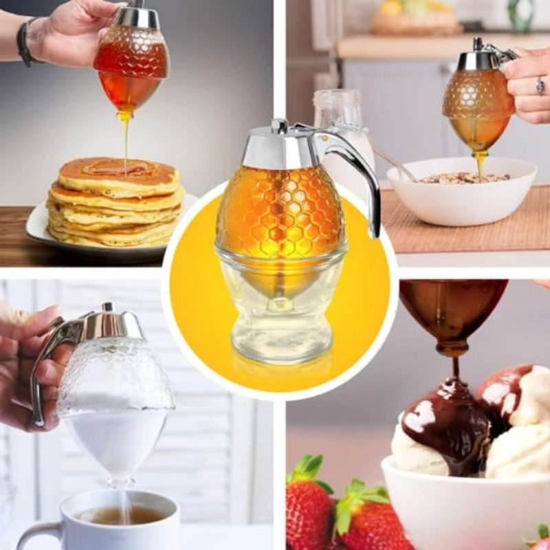 Elegant honungsdispenser med droppfri teknologi – AmberDrop