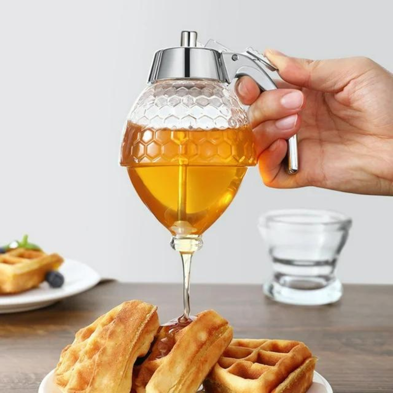 Elegant honungsdispenser med droppfri teknologi – AmberDrop