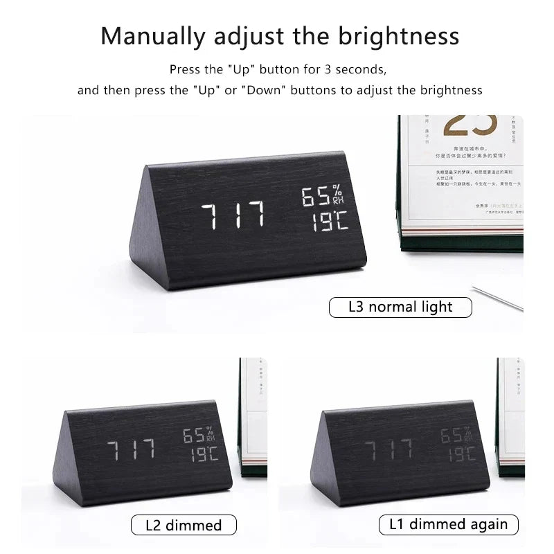 LED-klocka med trädesign - Röststyrning och temperaturvisning
