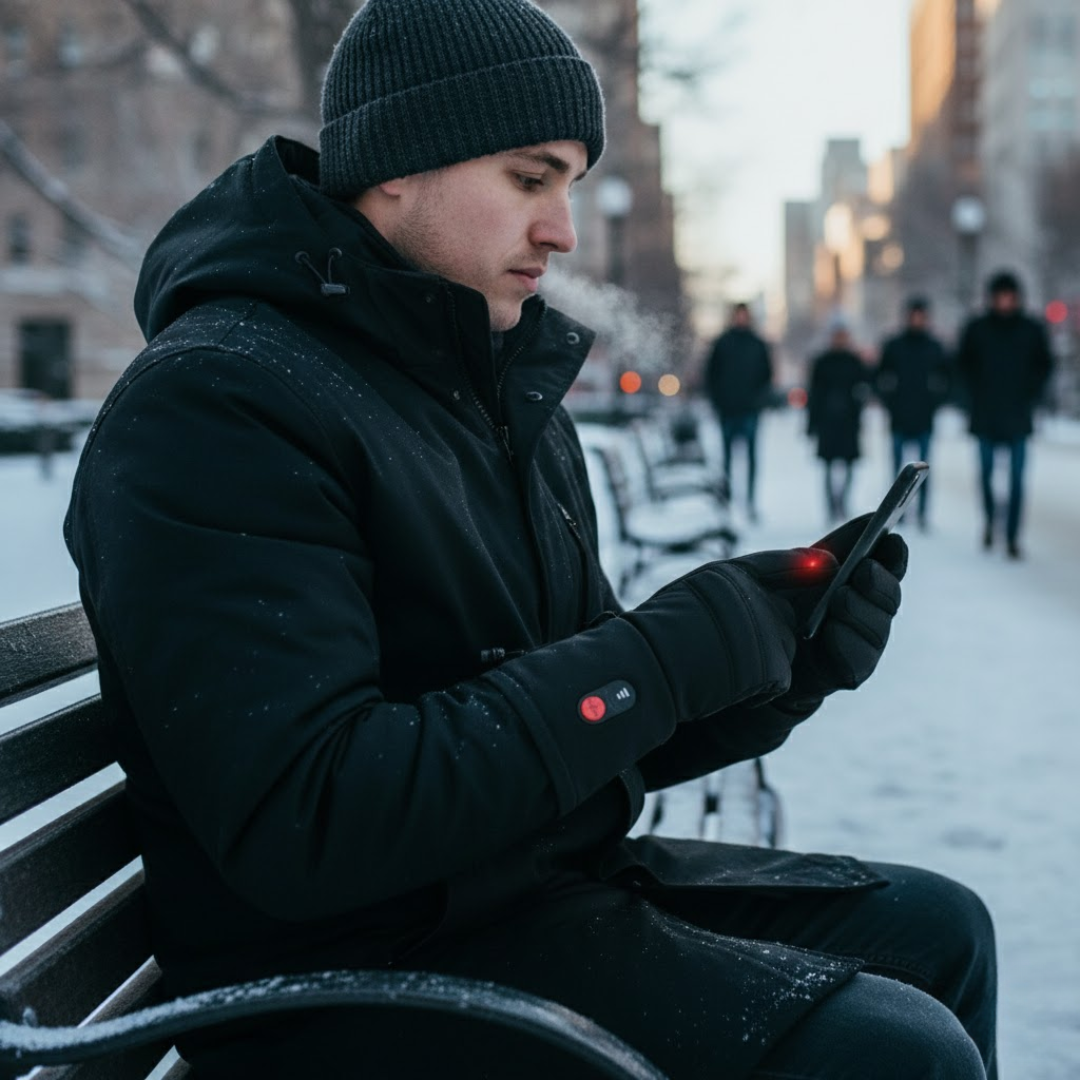 Vinterhandskar med USB-uppvärmning och pekskärm