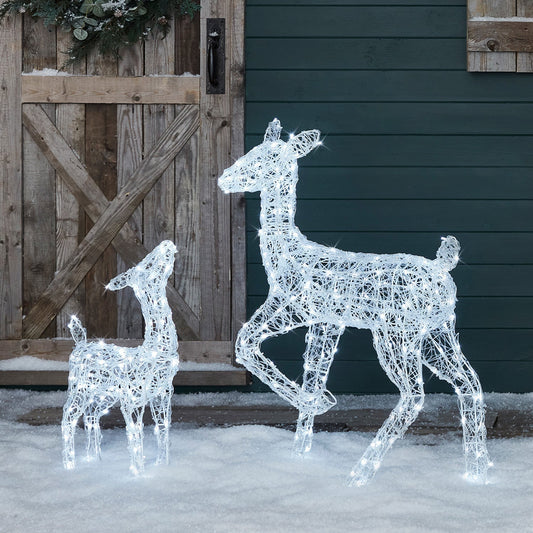 Julebelysning i Akryl: Elegante Rensdyr med LED Lys