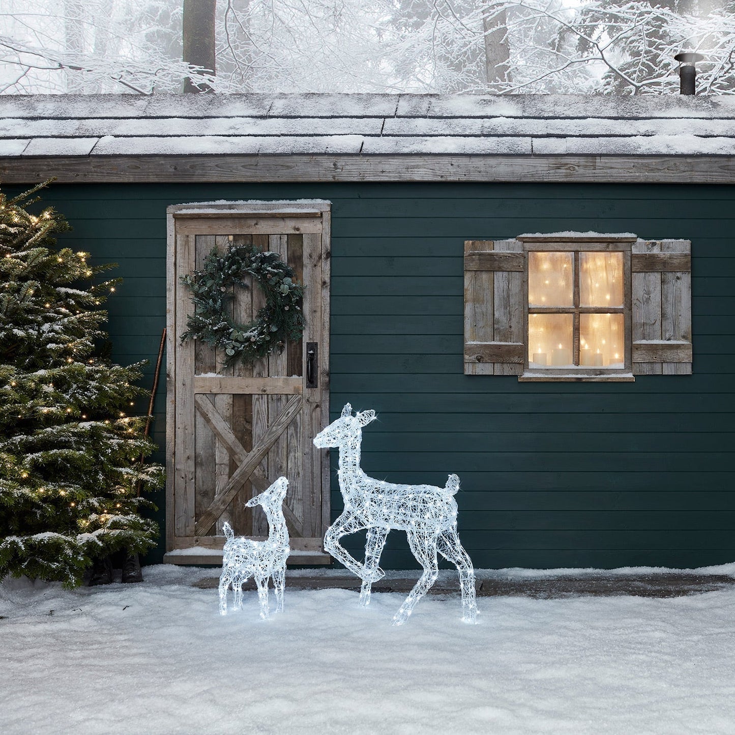 Julebelysning i Akryl: Elegante Rensdyr med LED Lys