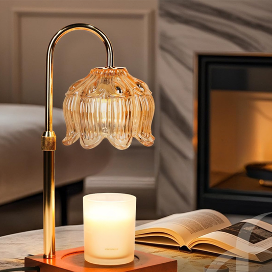 Elegant glasburk värmelampa för doftljus – Säker och flamfri
