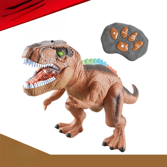 Fjärrstyrd dinosaurieleksak med ljus och ljud för barn