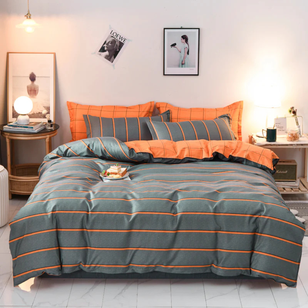 Färgglatt påslakan med modern abstrakt design