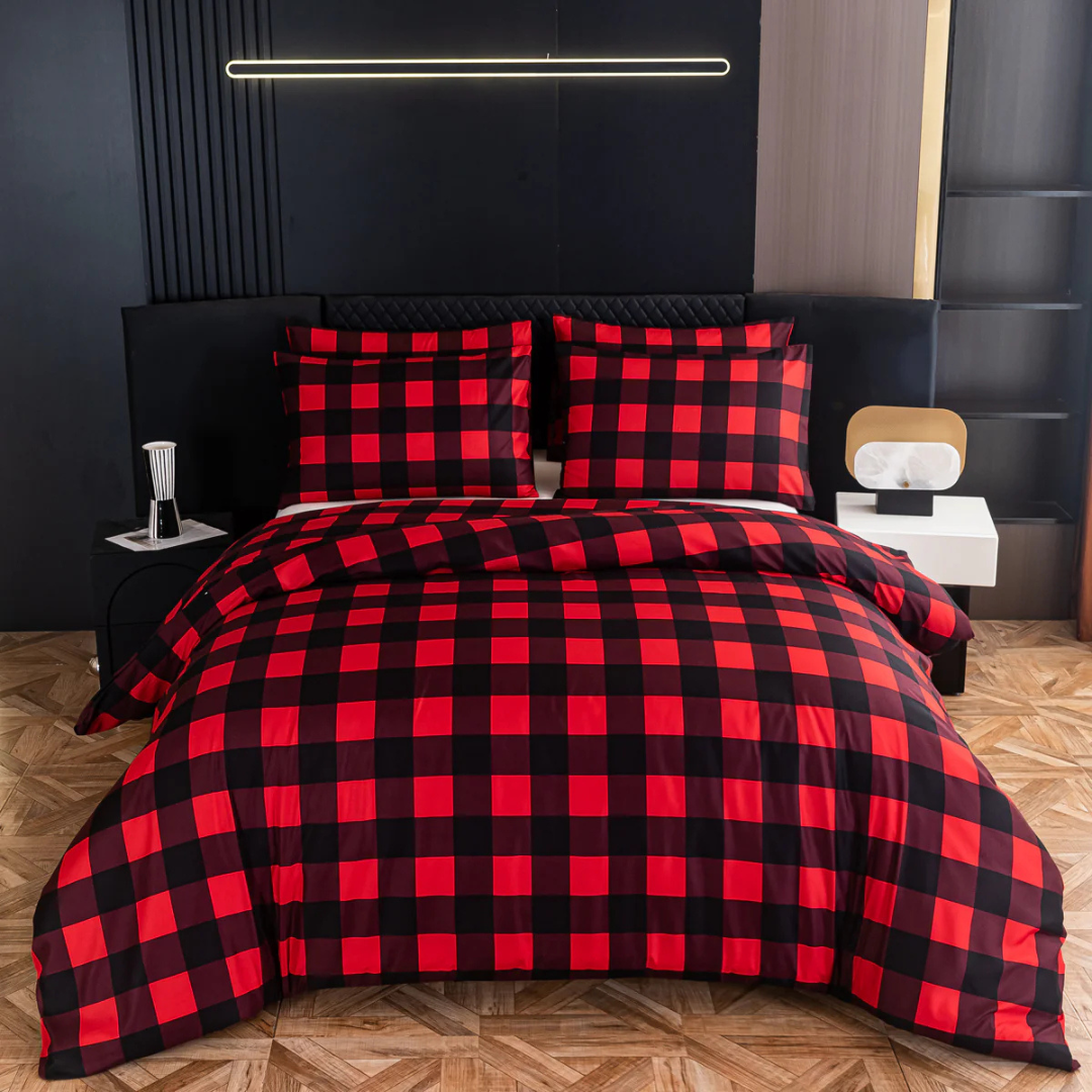 Färgglatt påslakan med modern abstrakt design
