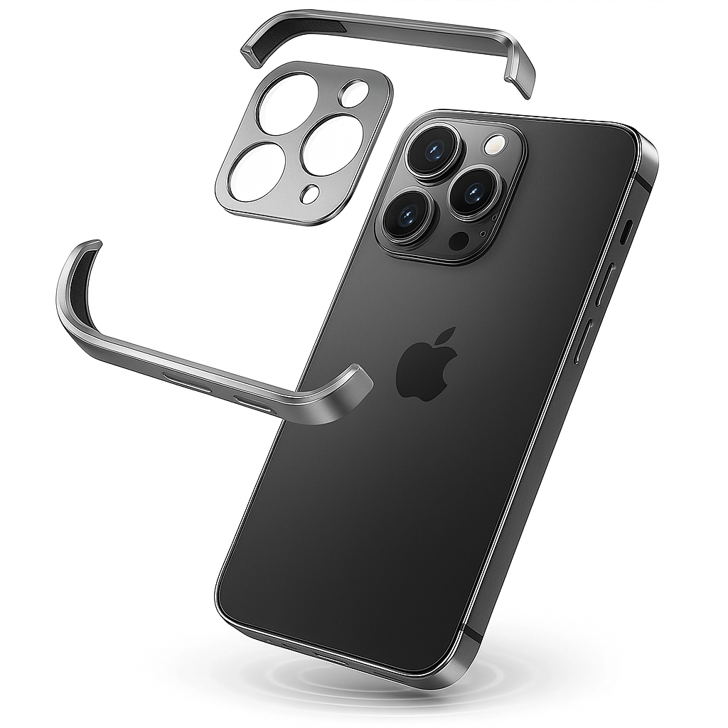 Slankt och minimalistiskt metallskydd för smartphone