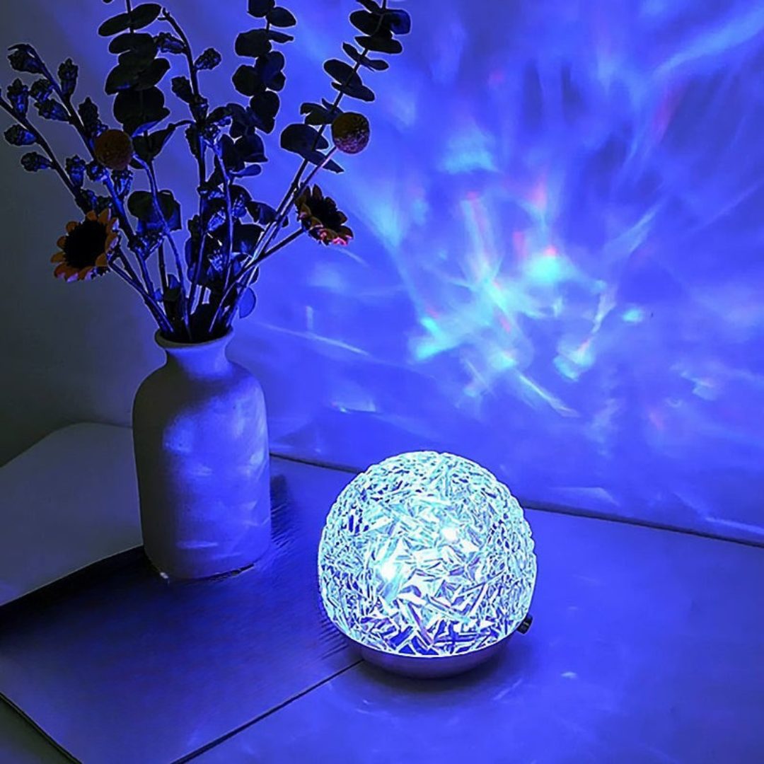 Lugnande LED-bordslampa med havsvågseffekt