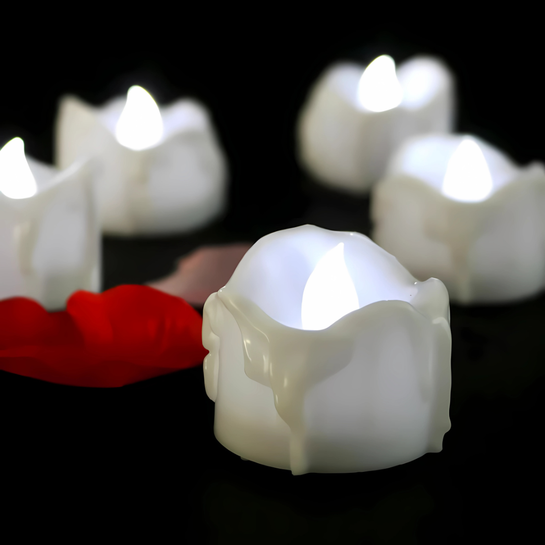 Säkra LED Värmeljus med Naturlig Flam-Effekt