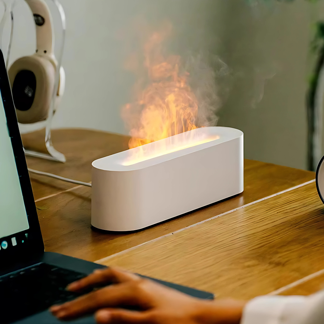 Aromalampe med Flammeeffekt og Duftspreder – Beroligende Lysterap