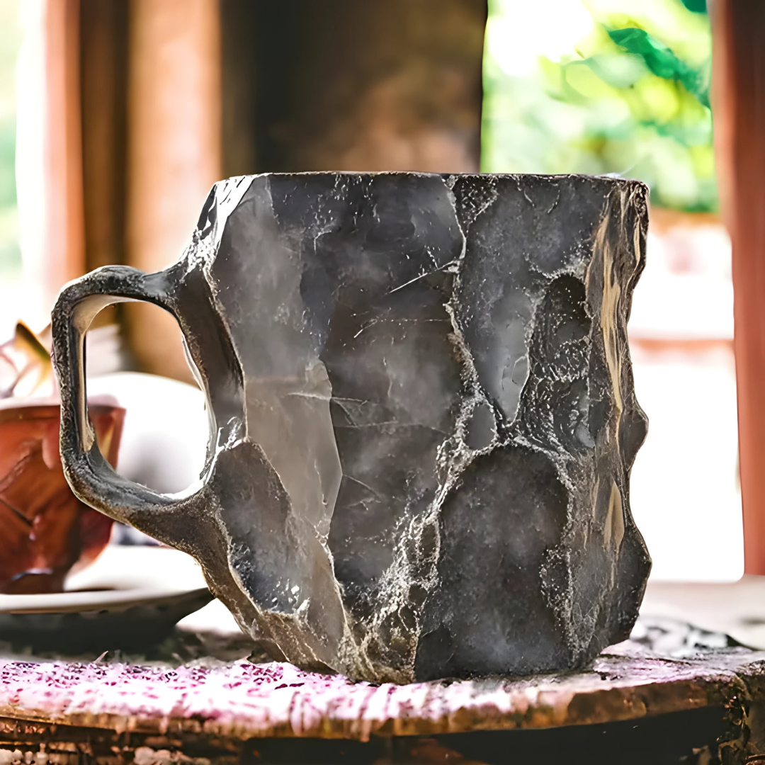 Kaffemugg i keramik med kristalleffekt och unik design