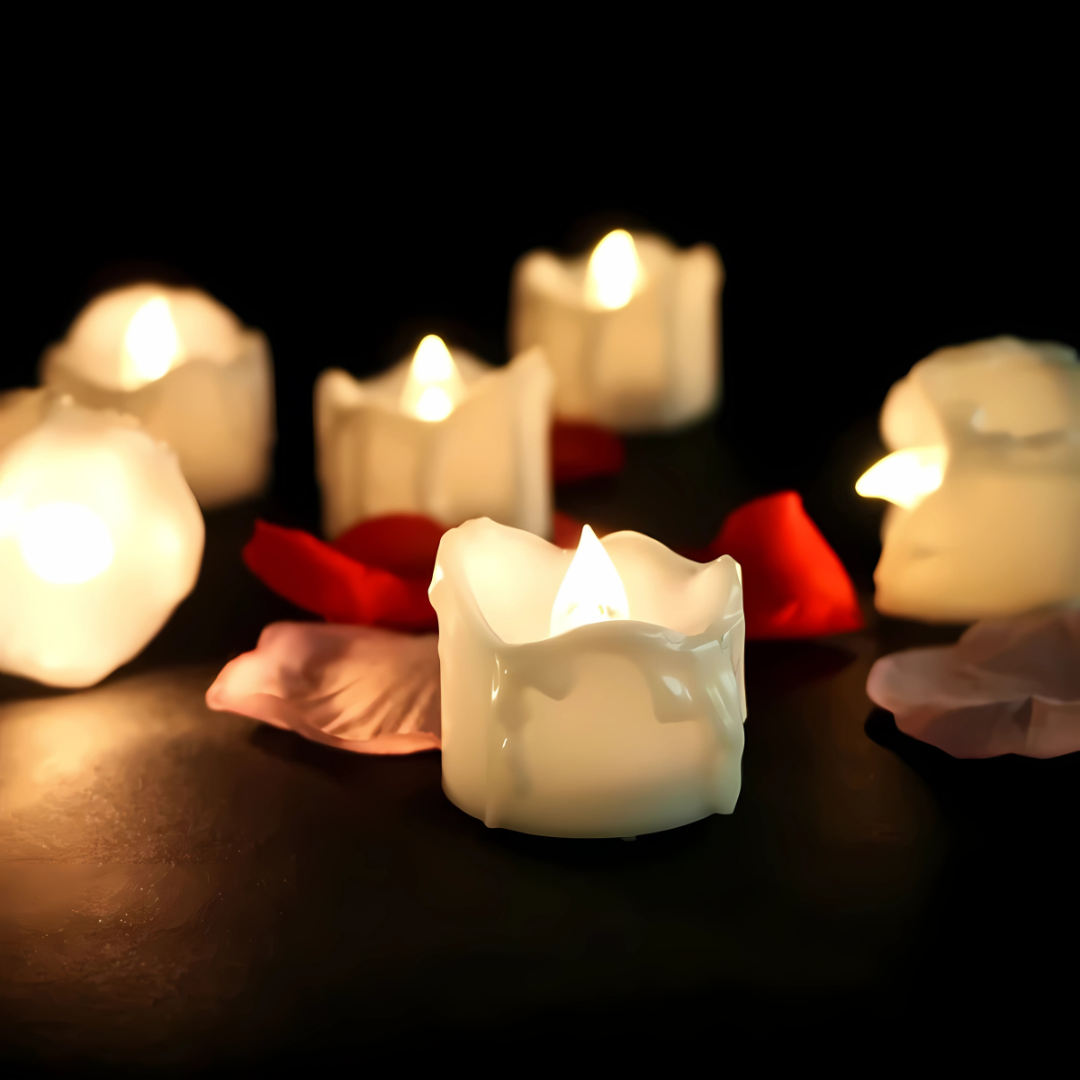 Säkra LED Värmeljus med Naturlig Flam-Effekt