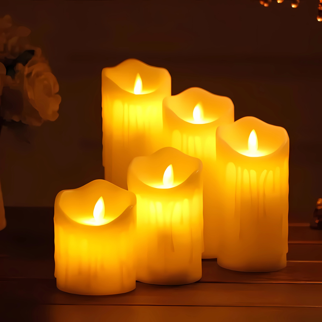 Flimrende LED Lys Uden Flammer – Sikker & Energibesparende