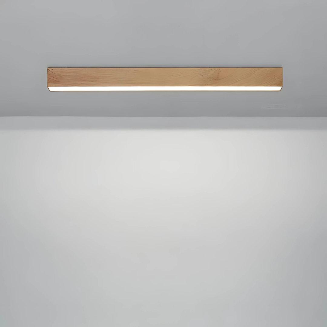 Moderne Loftlampe med Trælook og Energibesparende LED