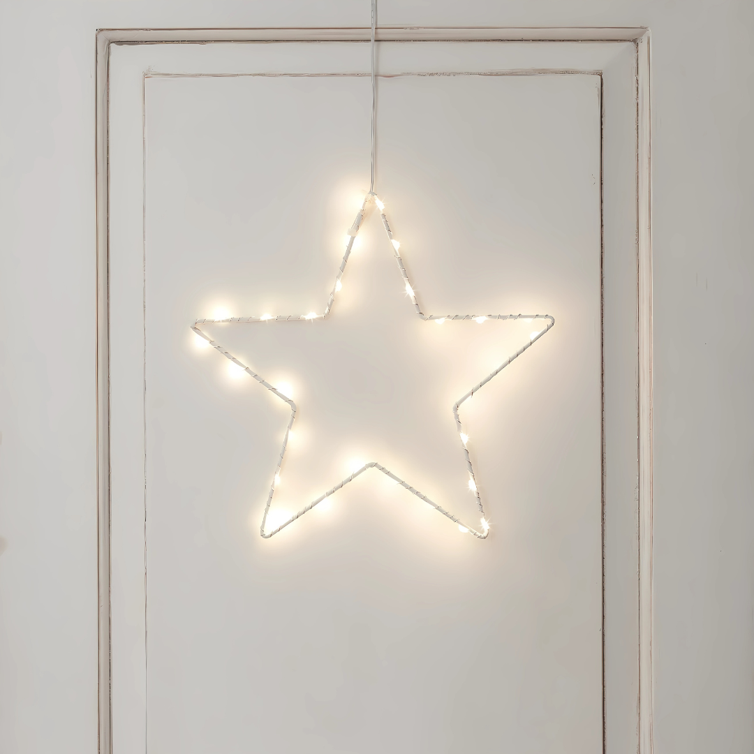 Elegant stjärnfönsterlampa med varmt LED-sken