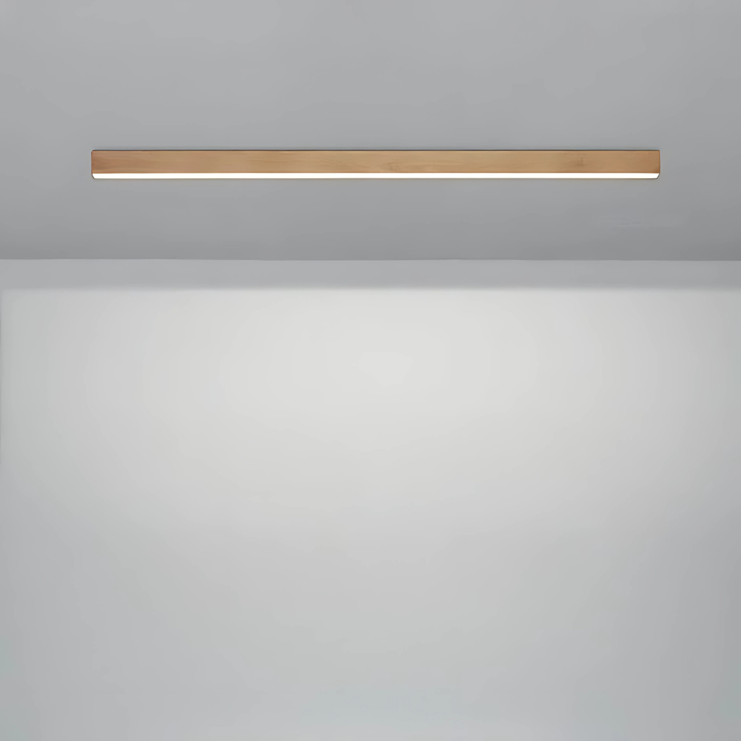 Moderne Loftlampe med Trælook og Energibesparende LED