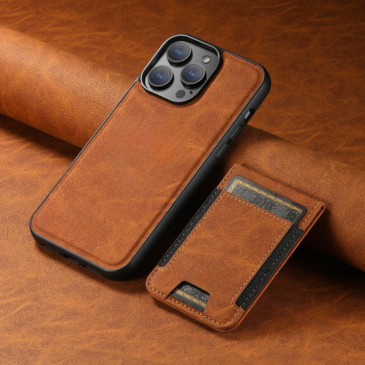 Læder Mobilcover med Kortholder og Stativ - Slankt Design