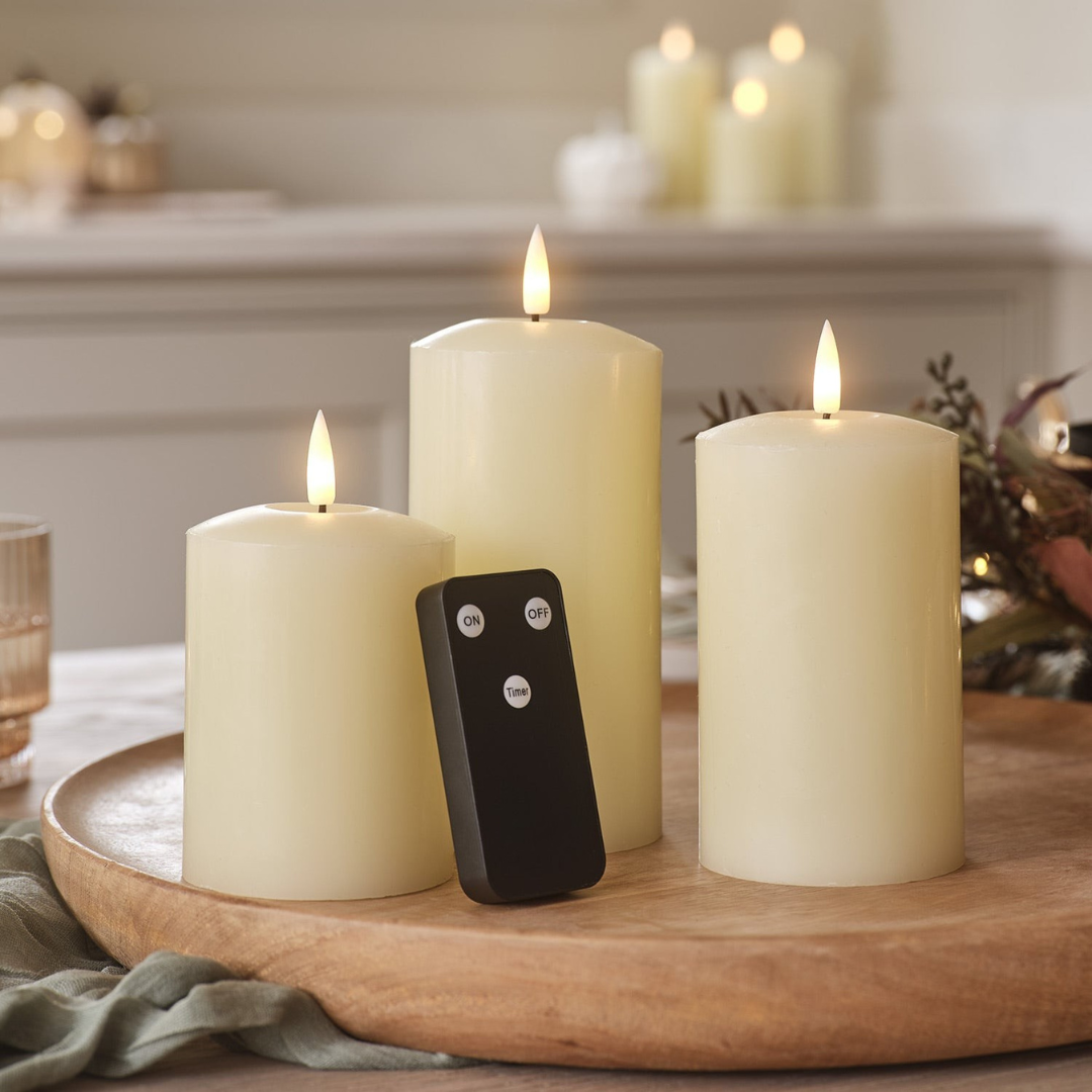 Säkert och stämningsfullt LED-vaxljus med fjärrkontroll