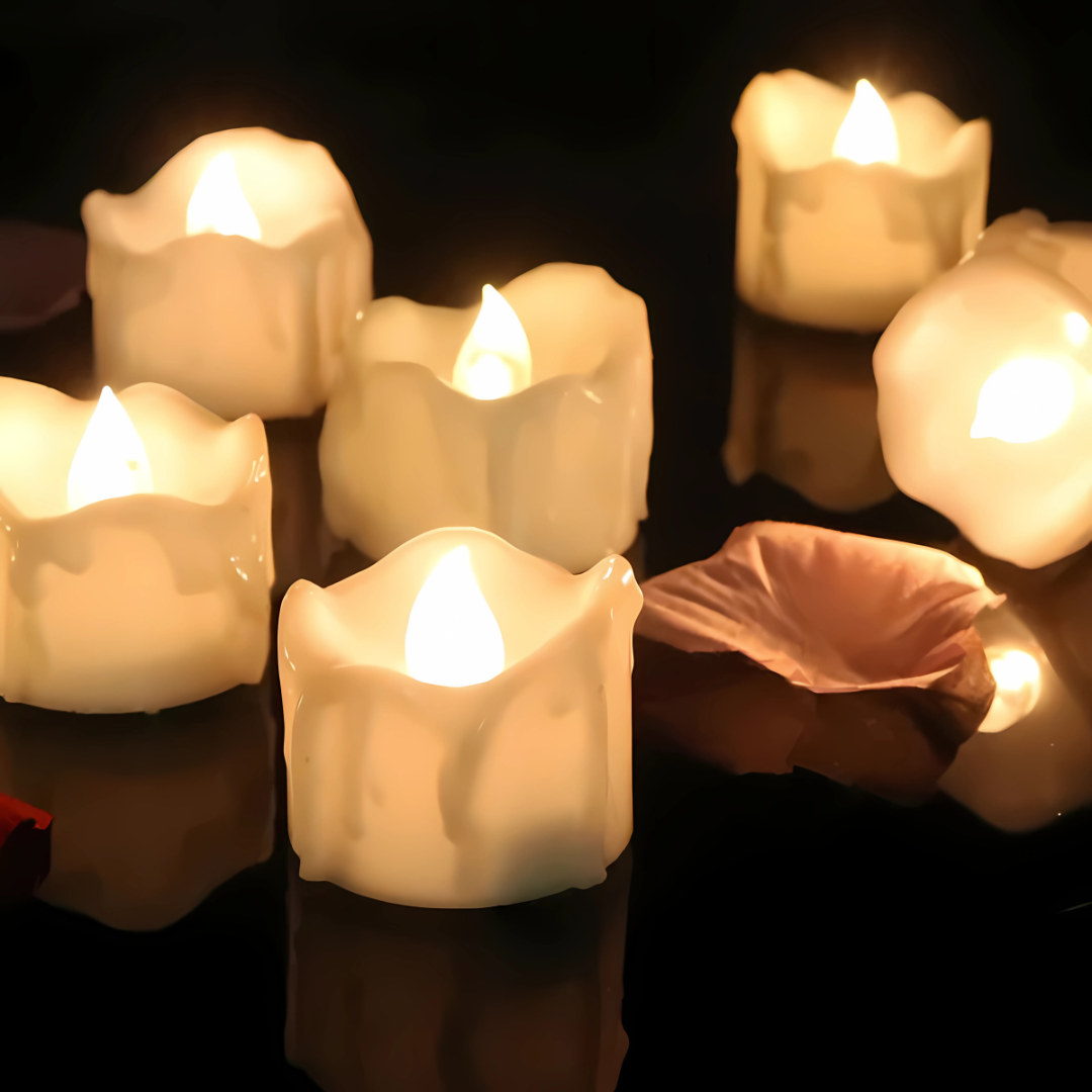 Säkra LED Värmeljus med Naturlig Flam-Effekt