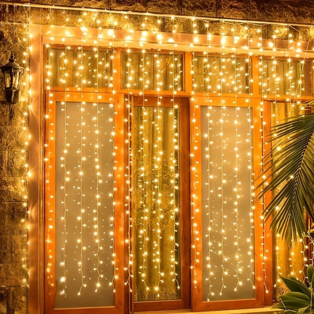 Eventyrlys Gardin med Varmt Hvidt LED og Fjernbetjening