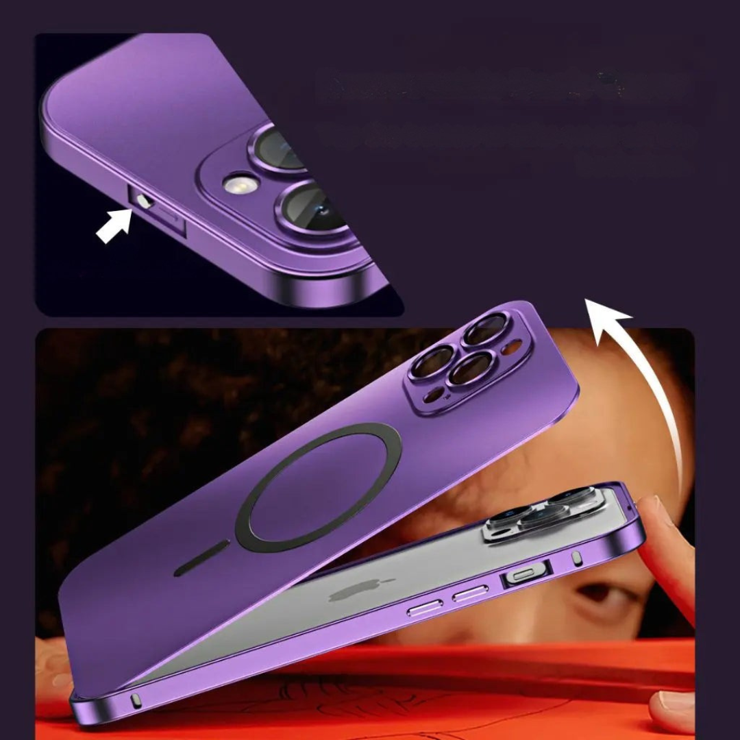 Elegant Magnetisk Metal Cover til iPhone - Slankt og Beskyttende