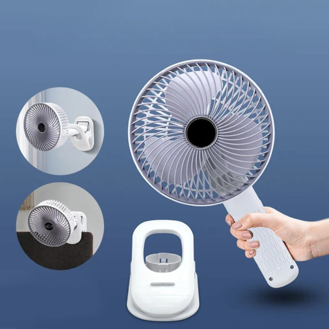 Bærbar 4-i-1 Ventilator med Klips for Fleksibel Køling