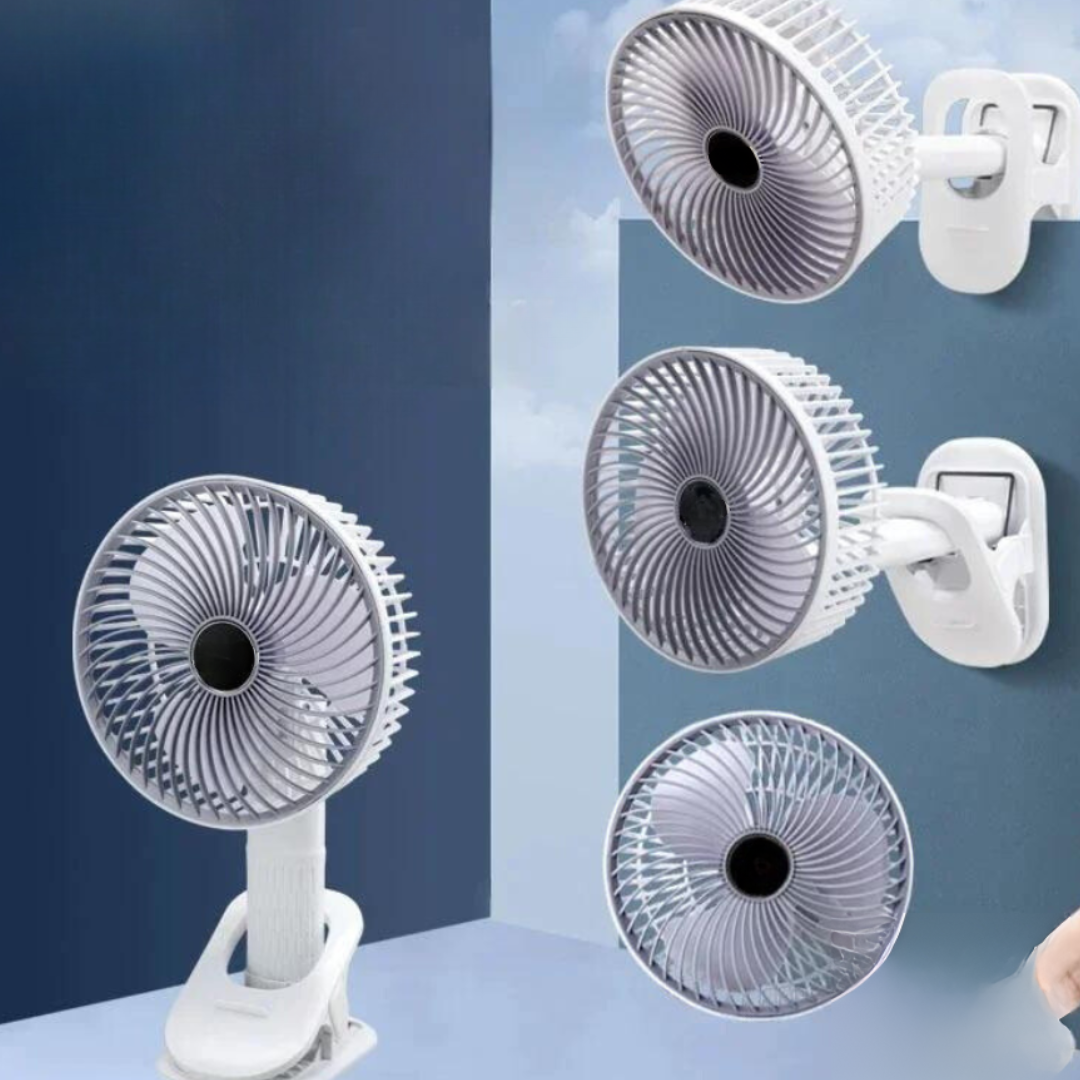 Bærbar 4-i-1 Ventilator med Klips for Fleksibel Køling