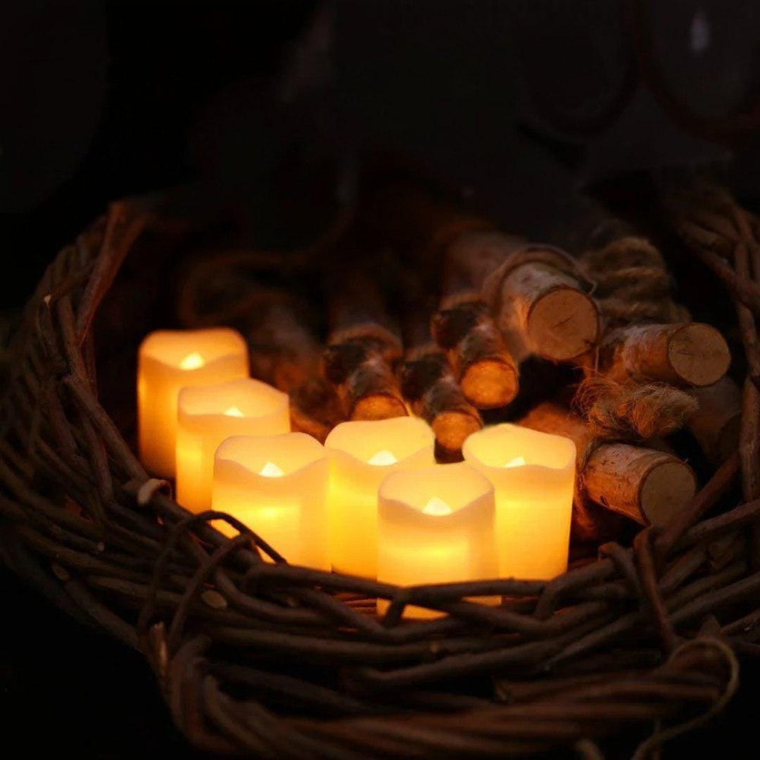 Säkra LED-Värmeljus Set - Flamfri Mysbelysning
