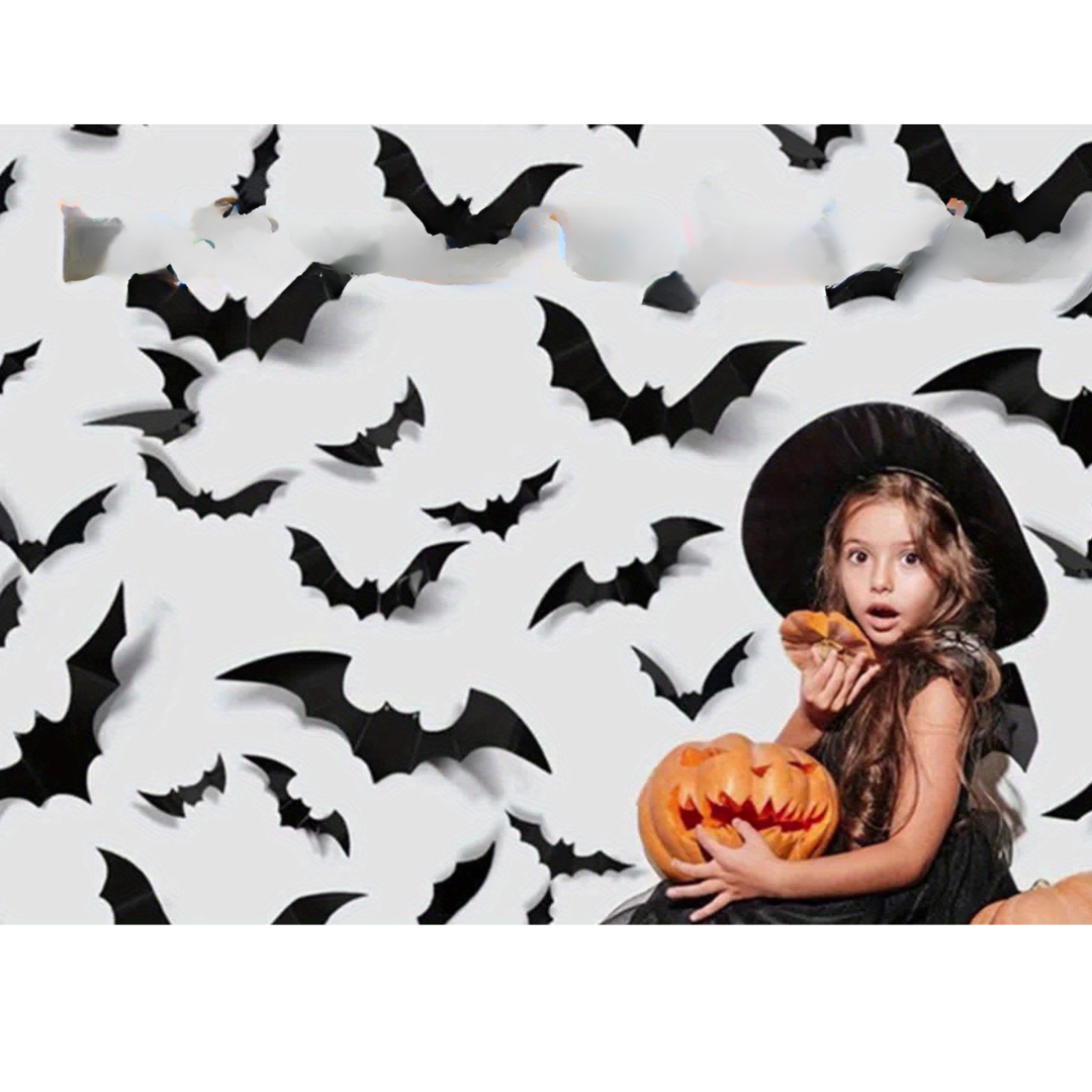 3D Flagermus Vægdekorationer: Skræmmende Halloween Pynt