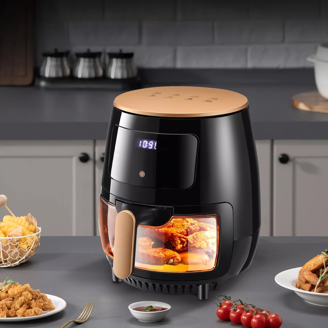Stor Digital Airfryer i Rustfrit Stål - Sund Madlavning