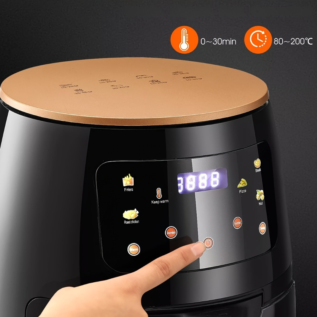 Stor Digital Airfryer i Rustfrit Stål - Sund Madlavning
