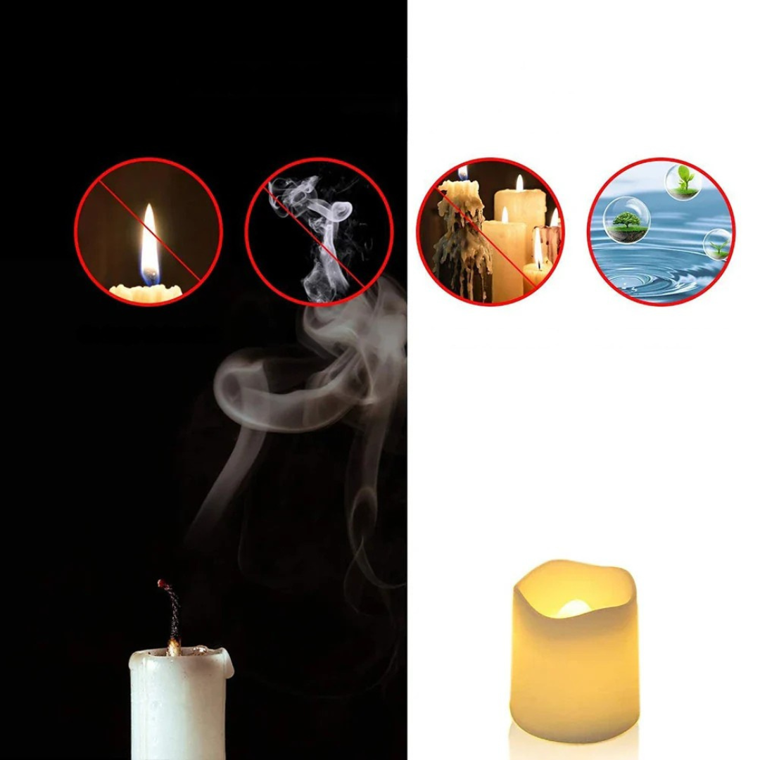 Säkra LED-Värmeljus Set - Flamfri Mysbelysning